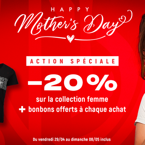 Fêtez les mamans en rouge & blanc avec -20% sur la collection femme